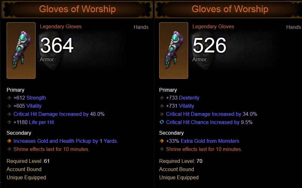 Gloves of Worship Diablo Wiki